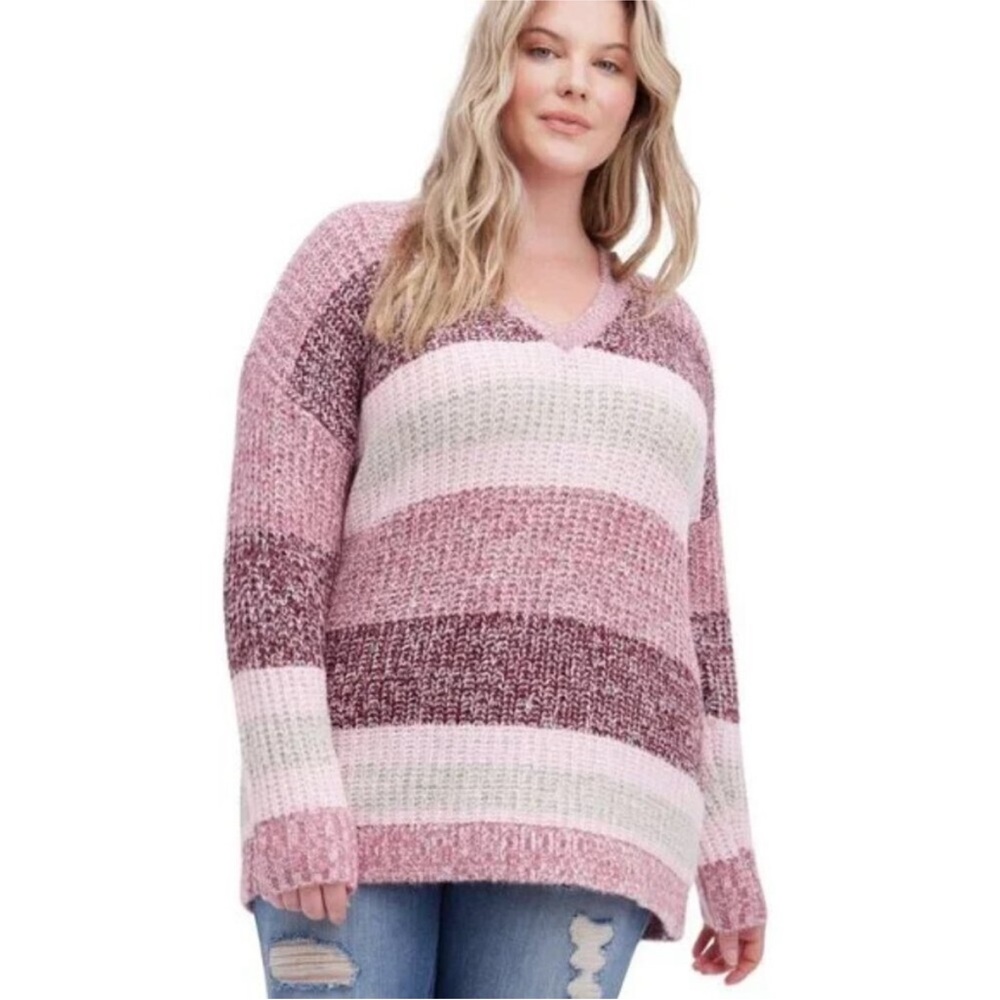 Torrid Pullover Slouchy V-Neck Tunic Sweater Women’s Plus Sz‎ 1X